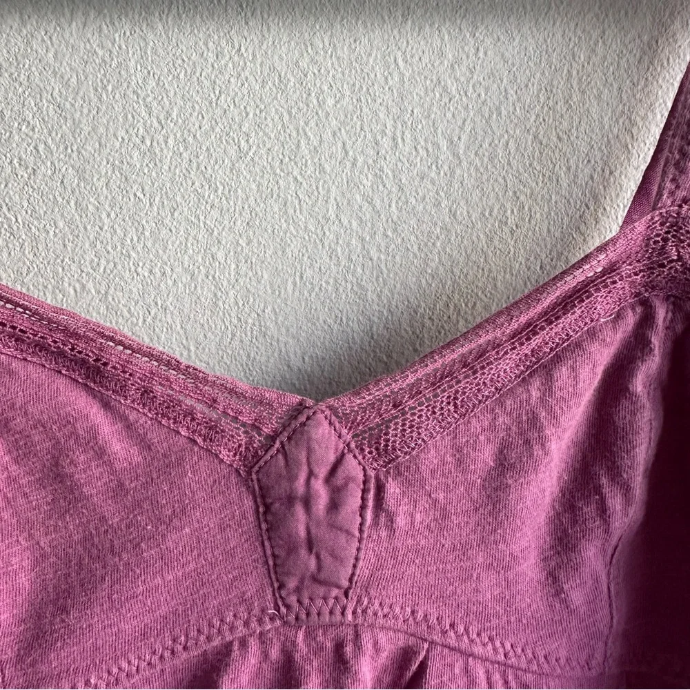 Vintage American Eagle Babydoll Silk Lace Trim Sweetheart Neckline Camis Purple - Picture 7 of 11